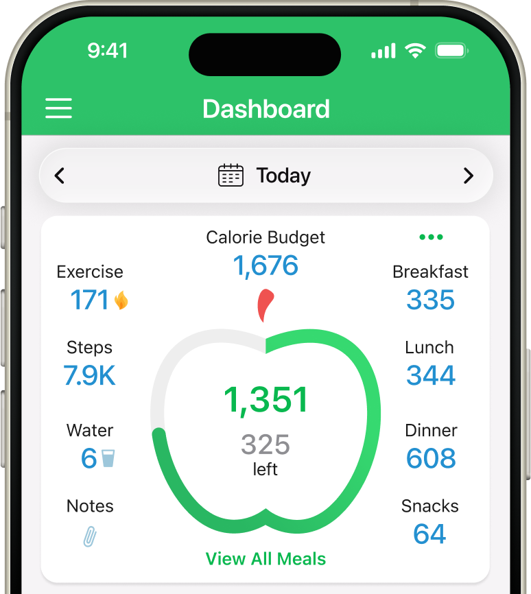 Tracking Food App dashboard screen
