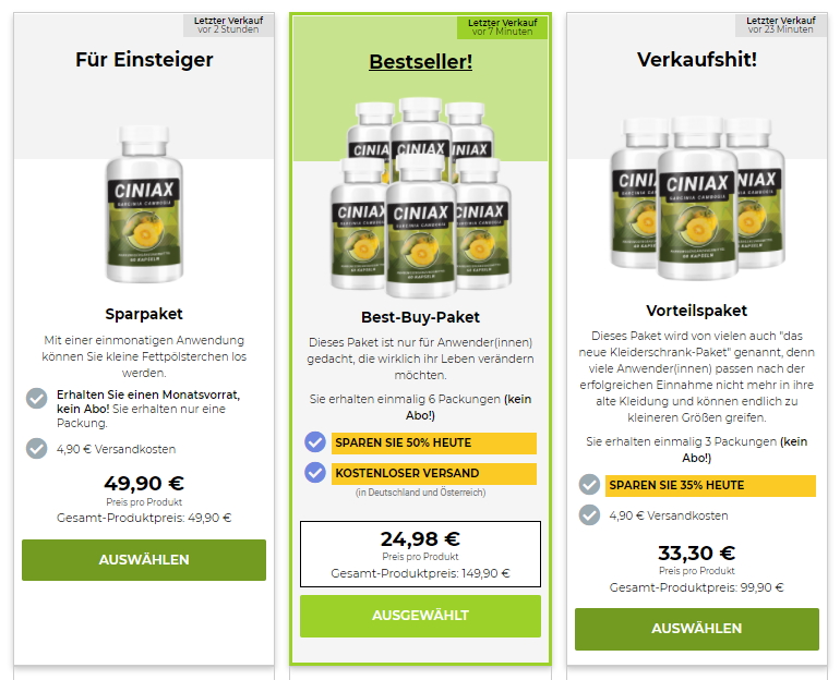 Ciniax Fatburner kaufen